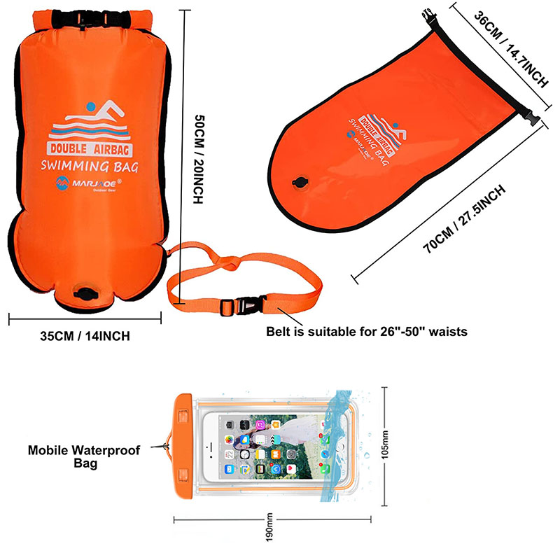 كيس سباحة جاف مقاوم للماء قابل - مراجعة Swim Buoy Open Water وسعره